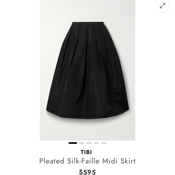 Tibi Dresses & Skirts - TIBI Sz 10 Black Silk-Faille Midi Skirt